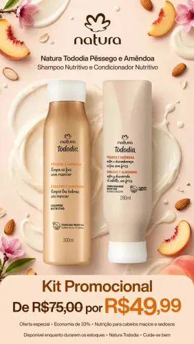 Natura Tododia Pêssego e Amêndoa Shampoo Nutritivo e Condicionador Nutritivo