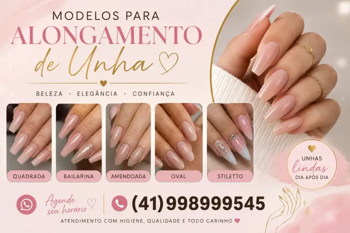 Modelo para alongamento de unha.