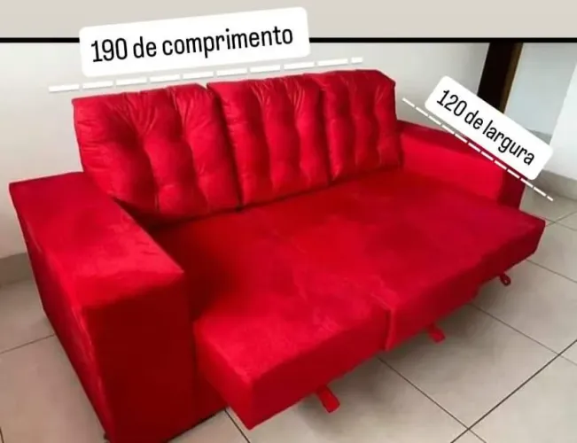 Sofá retrátil três lugares na promoção 999 com frete grátis