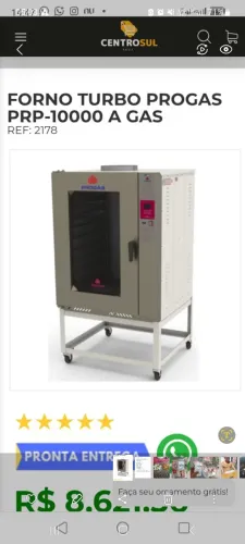Vendo forno de padaria progas
