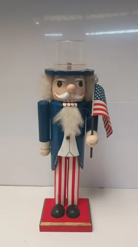 boneco quebra-nozes de madeira colecionável -34 cm