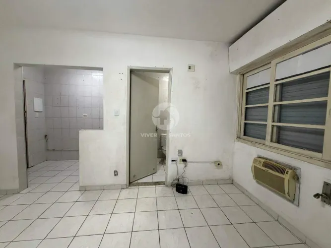Sala Living em Andar Alto, Prédio Frente Mar na Aparecida Santos/SP