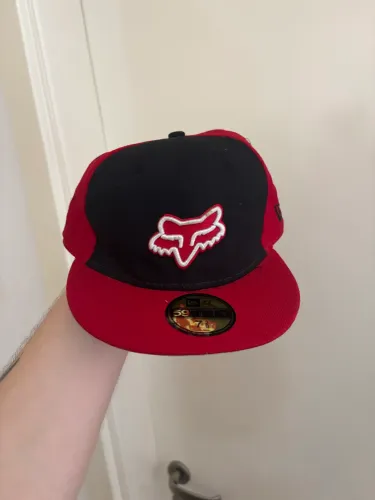 (raro) boné fox racing new era 59fifty fitted em vermelho e preto importado estados unidos