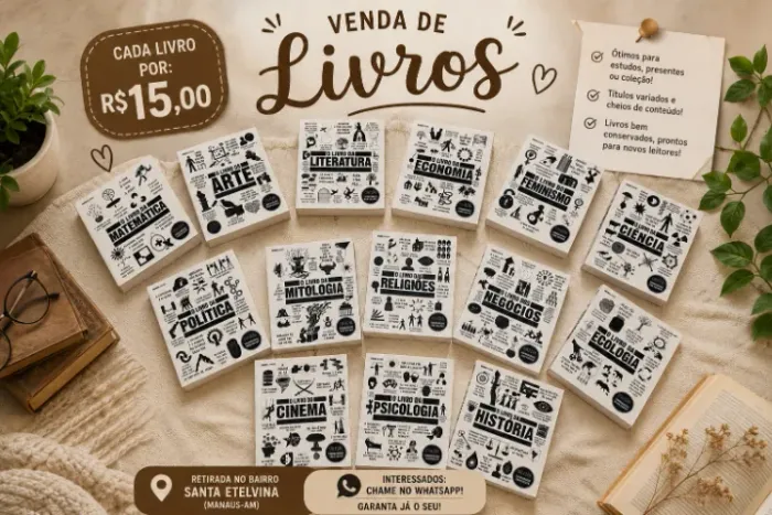Livros (Matemática, Arte, Literatura, Economia, Feminismo, Ciência, Política, etc.)