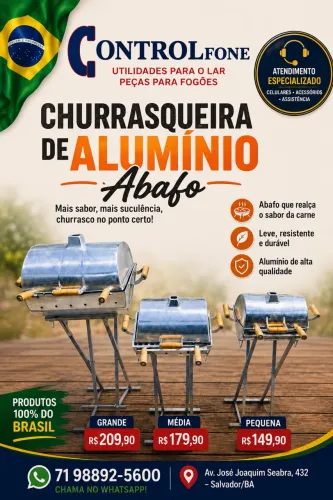 Churrasqueira de alumínio abafo 