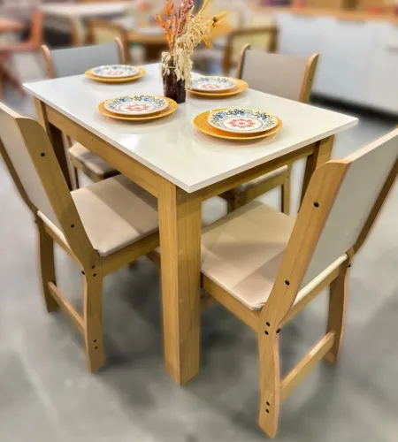 Mesa de Jantar Bellagio Com 4 Cadeiras- Entrega Rápida