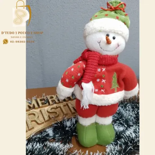 NATAL! Lindo boneco de neve em tecido- Produto importado E.U.A