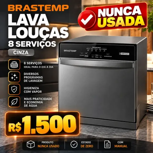 Lava Louças 8 Serviços Brastemp Cinza