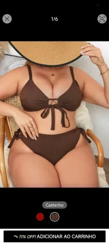 Biquíne Estiloso Marrom Plus Size 