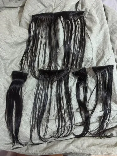 Aplique mega hair fita adesiva cabelo humano castanho escuro 40cm natural ondulado/liso