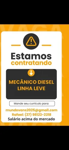 Estamos contratando Mecânico diesel linha leve 