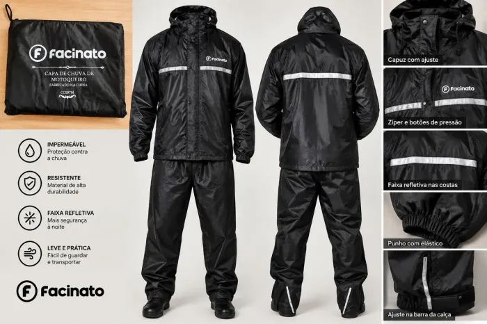 Capa de chuva para motoqueiro 