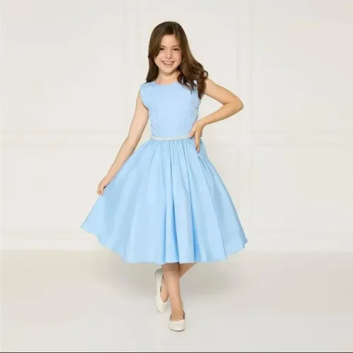 Vestido Infantil Azul Claro de Festa / Daminha / Laise