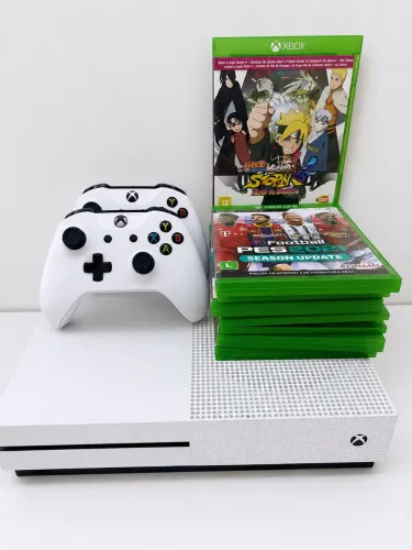 Xbox one s 1tb, 2 controles + 7 jogos 