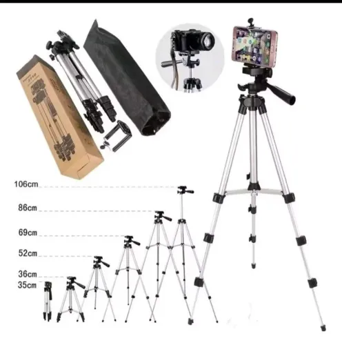 Tripé Universal Com Nível Câmeras Celulares 1,02m