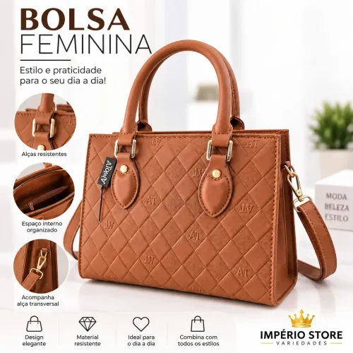 Bolsa Feminina Elegante com Alça Transversal Ajustável