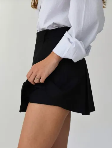 Short Saia Curta Plissada Estilo Colegial
