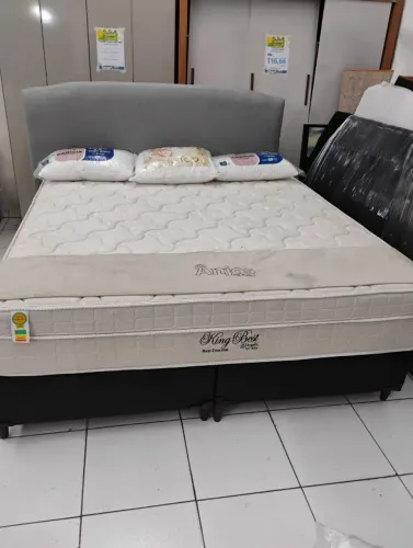 Cama base king + colchão king anjos star