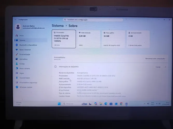 Notebook e Impressora Lazer