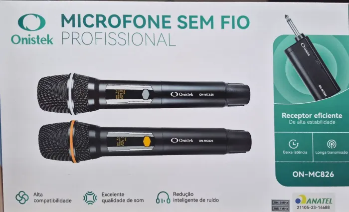 KIT 2 MIC. S/ FIO RECARREGAVEL<br>REF.: ON-MC820<br>