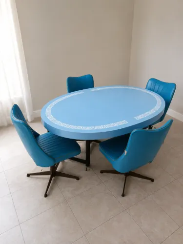 Mesa de fórmica Vintage Original Azul