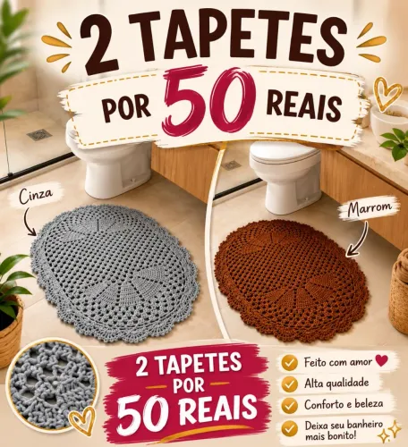 Tapete de crochê feito a mão