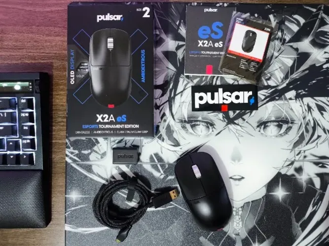 Mouse Pulsar X2A eS 4K Size 2 Ambidestro c/ tela OLED
