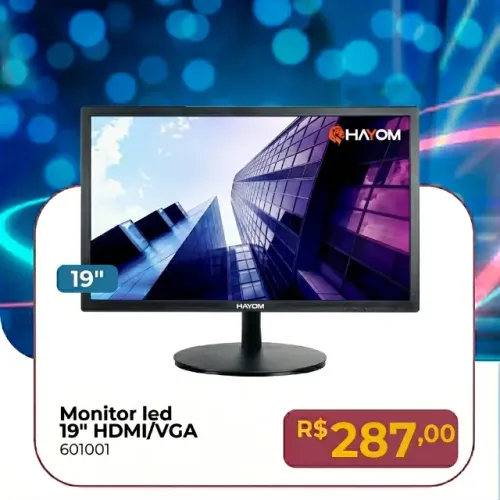 Monitor 19" LED para Office e Estudos Novo - Frete Grátis