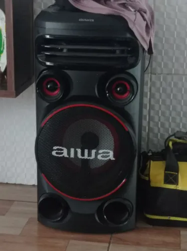 Som AIWA T1W -02 1600W 1Woofer10" Bluetooth RGB USB FM DJ