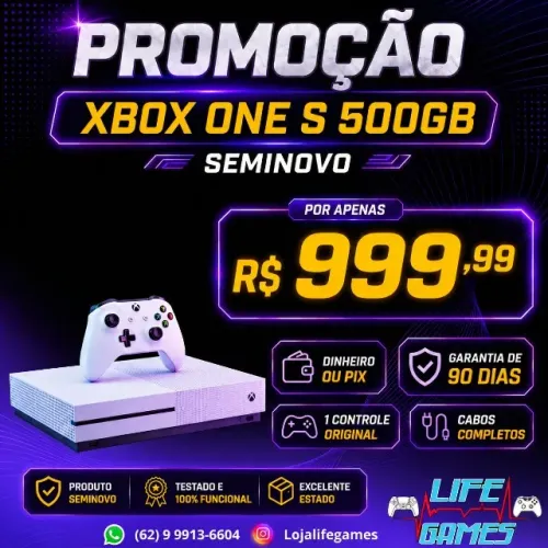Xbox one S seminovo c/ garantia, loja física