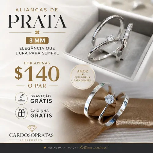 Aliança de Prata 950