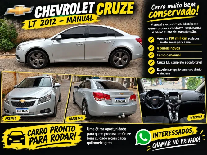 Chevrolet Cruze LT 1.8 16V Flexpower 4P Mec. 2012
