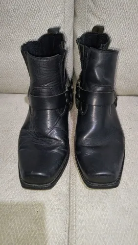Bota masculina cowboy - toda couro legítimo - solado em couro - N.41