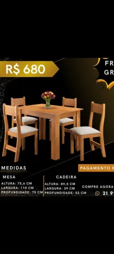 Mesa nova na caixa
