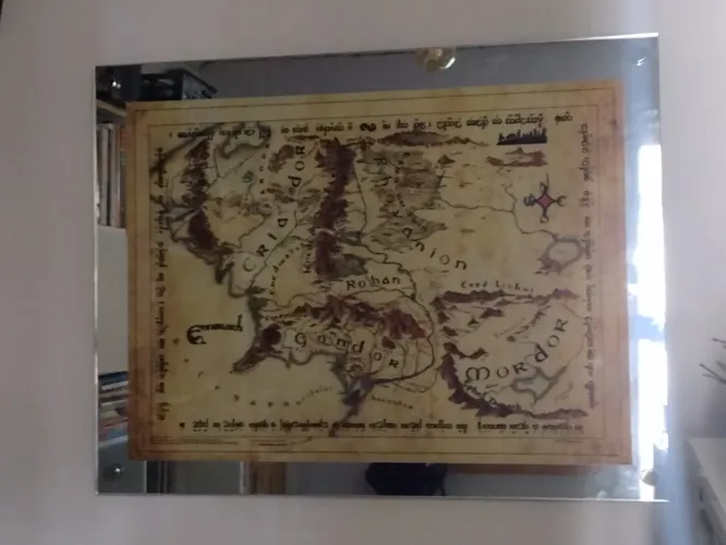 Quadro decorativo do Mapa da Terra Média (O senhor dos Anéis)