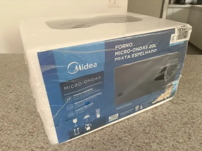 Micro-ondas Midea 20L 127V Prata Espelhado - Novo, Nunca Usado