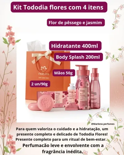 Kit Tododia Flor de de pêssego e jasmim- Natura 
