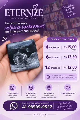Imãs personalizados com fotos