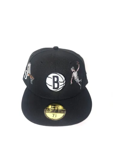 Boné Brooklyn Nets preto - New era - 59fifty - Basquetebol - Mlb - 7 5/8