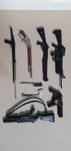 pac de armas miniatura para figuras 1/12