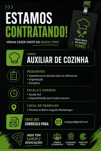 Vaga de Auxiliar de Cozinha