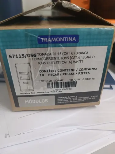 10 Módulos, conector rj45 fêmea cat-6 tramontina