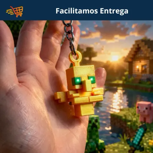 Chaveiro Minecraft Totem da Imortalidade 3D + Brinde - Retirada em Loja