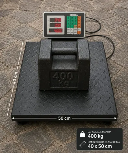 Balança De Plataforma Digital 400kg Sem Coluna + Garantia 40X50
