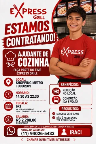 Ajudante de cozinha homens
