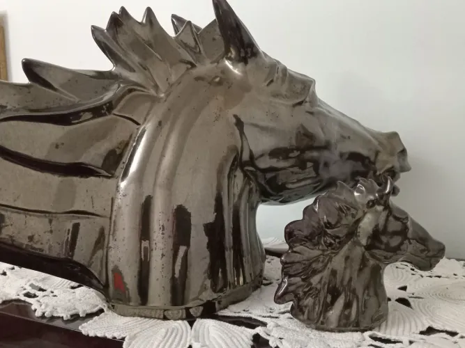 2 cabeça de cavalo cerâmica anos 50