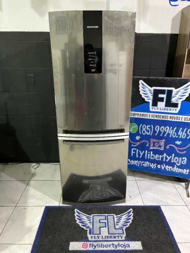 GELADEIRA BRASTEMP INVERSE INOX FROST FREE 450 LITROS