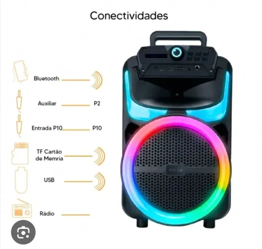 Caixa de som portátil Bluetooth 250w pulse Burst