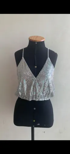 Blusa Cropped Paetê John John