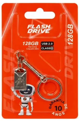 Pen Drive 128gb Usb 2.0 Mini Chaveiro Metal